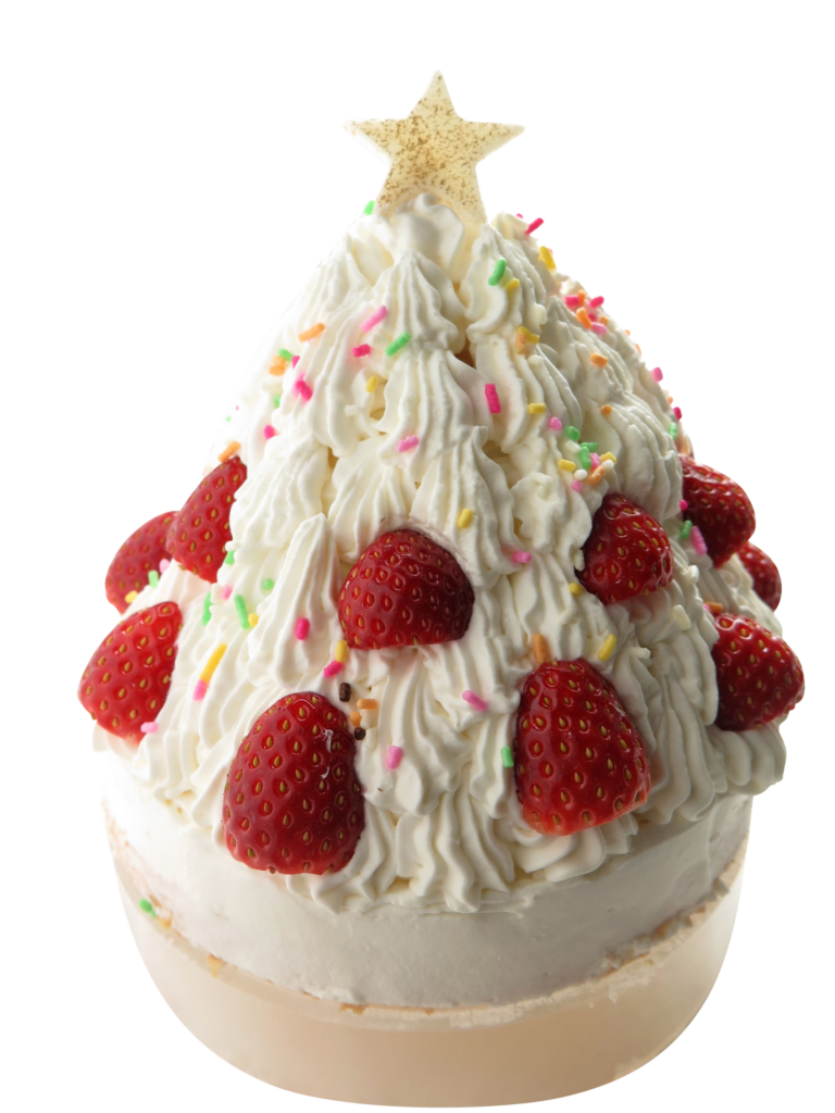 Festive Christmas Tree Cake Wallpaper with Whipped Cream & Sprinkles
