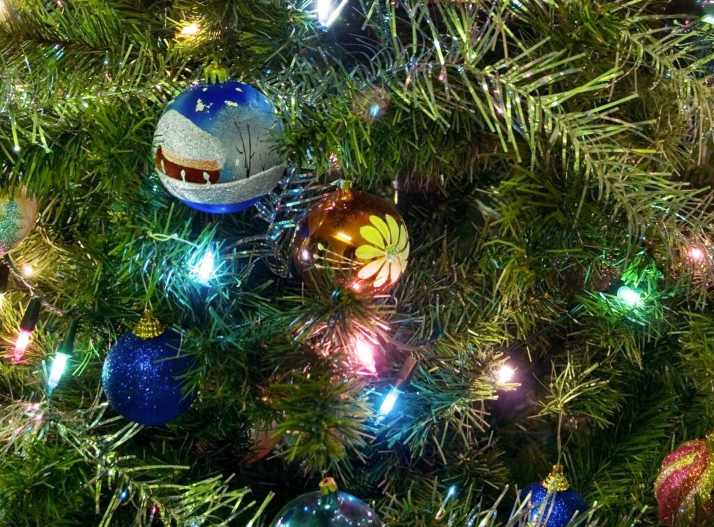 Colorful Christmas Tree Wallpaper: Festive Holiday Background