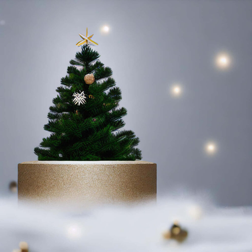 Cozy Christmas Tree Wallpaper: Festive Decor & Snowy Background