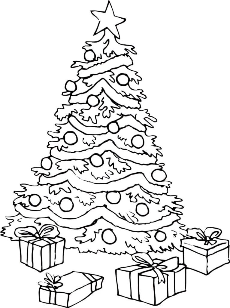 Colorful Christmas Tree Wallpaper for Kids' Creative Fun