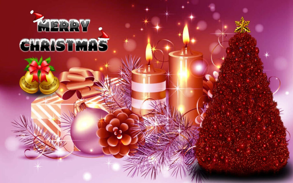 Red Christmas Tree Wallpaper: Festive Cheer & Holiday Spirit