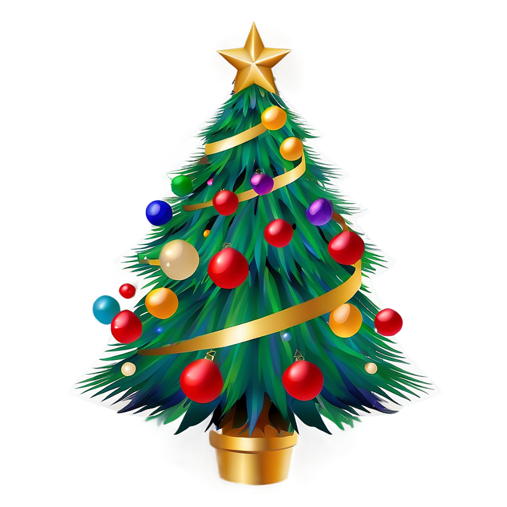 Festive Christmas Wallpaper: Decorated Tree & Gold Star on Green