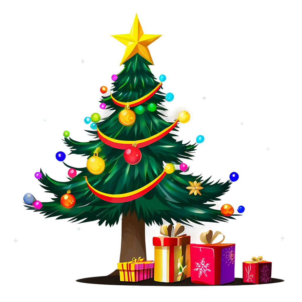 Cheerful Christmas Tree Wallpaper: Festive Holiday Background