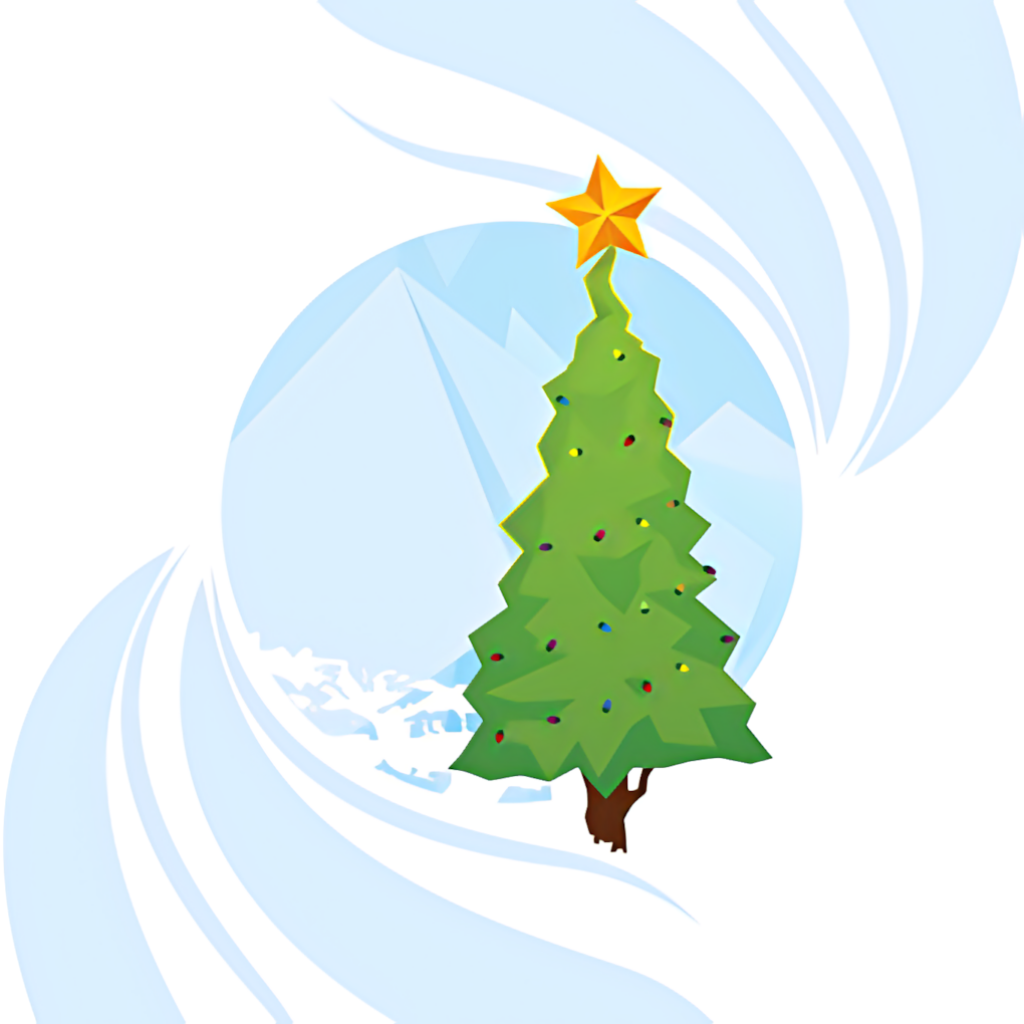 Colorful Christmas Tree Wallpaper with Whimsical Winter Background