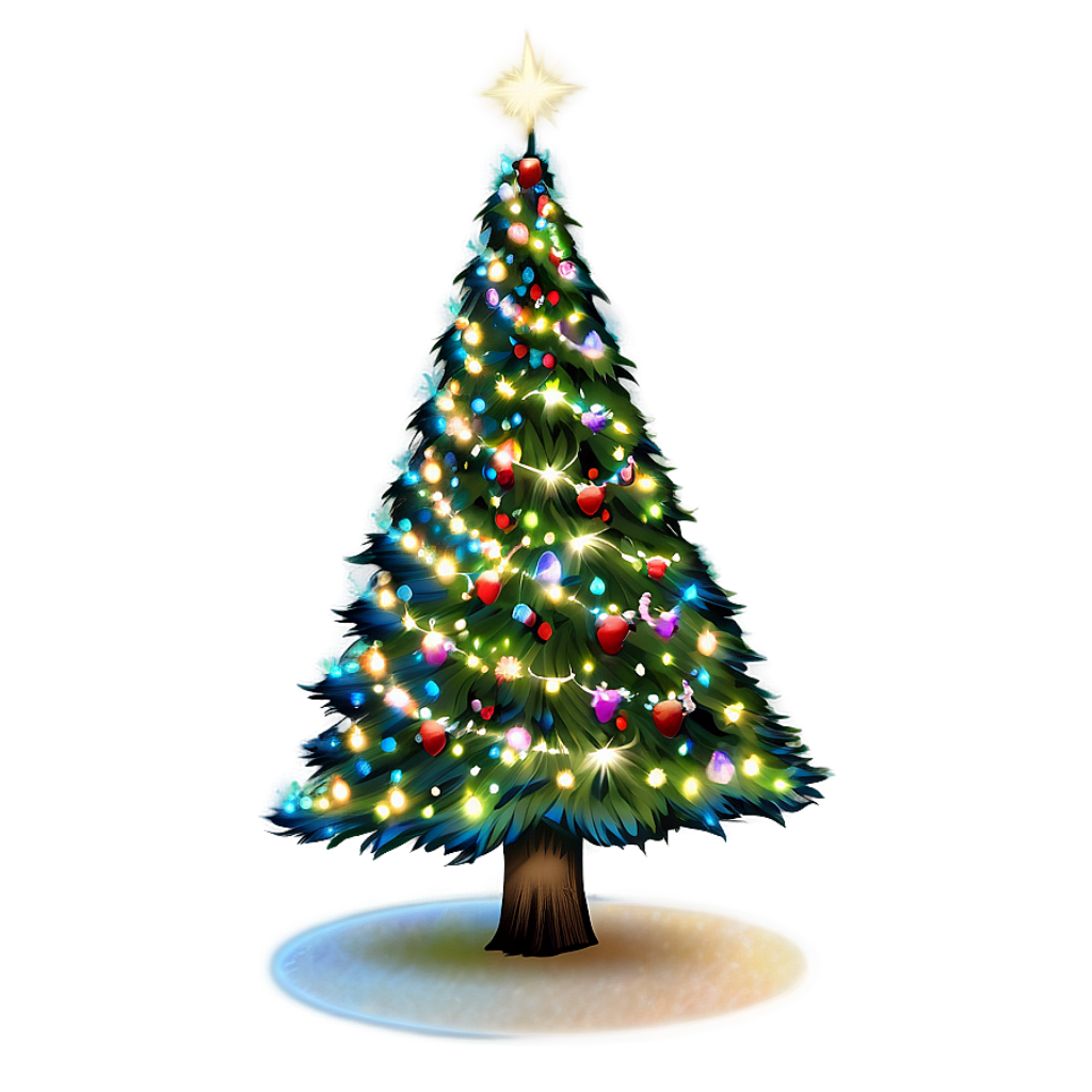 Festive Christmas Tree Wallpaper with Colorful Lights & Ornaments