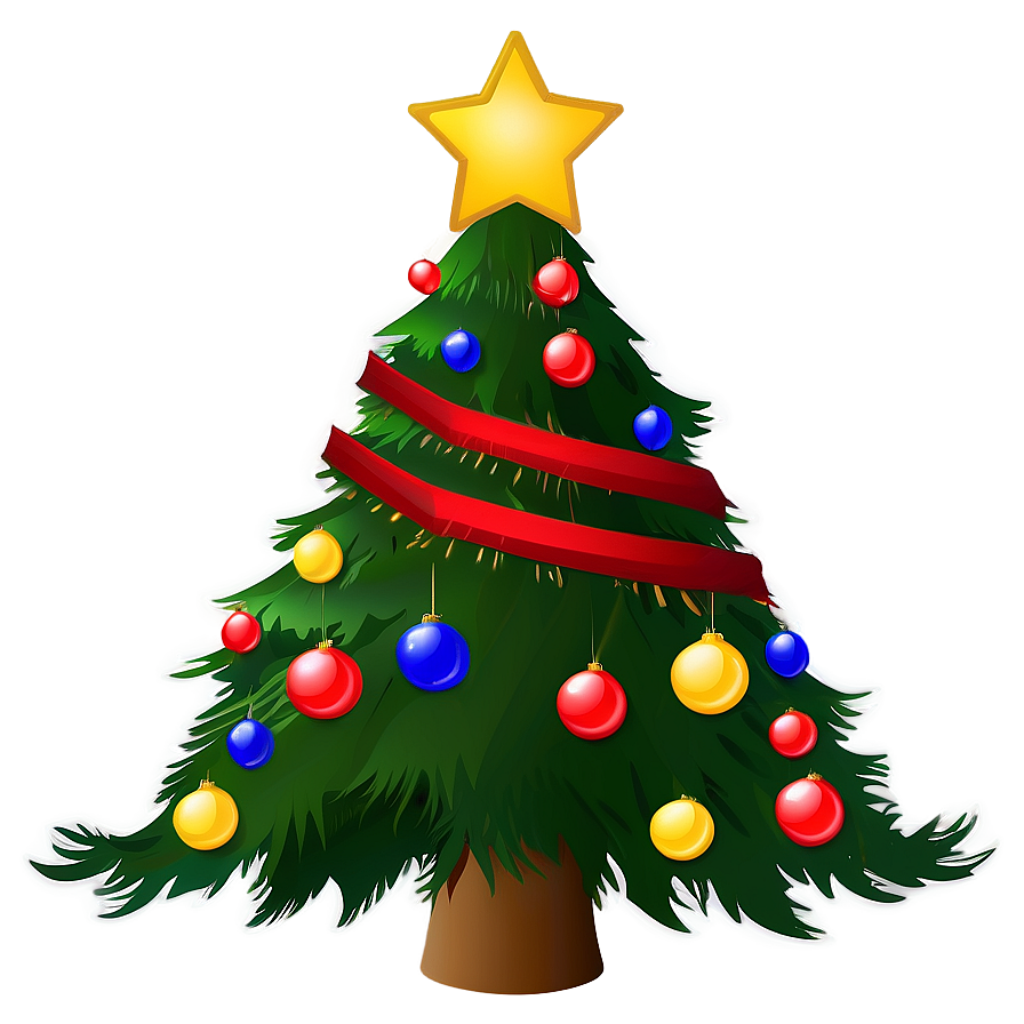 Festive Christmas Wallpaper: Colorful Tree with Star & Warm Background