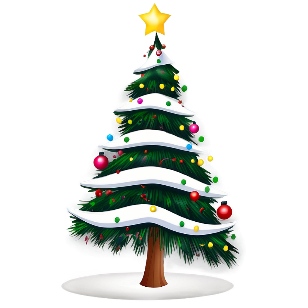 Festive Christmas Tree Wallpaper with Colorful Ornaments & Glowing Star