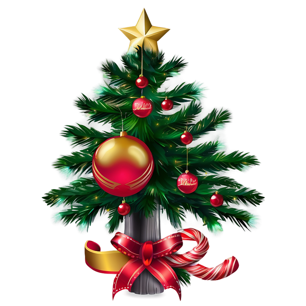 Christmas Tree Wallpaper: Cheerful Holiday Design with Lights & Baubles