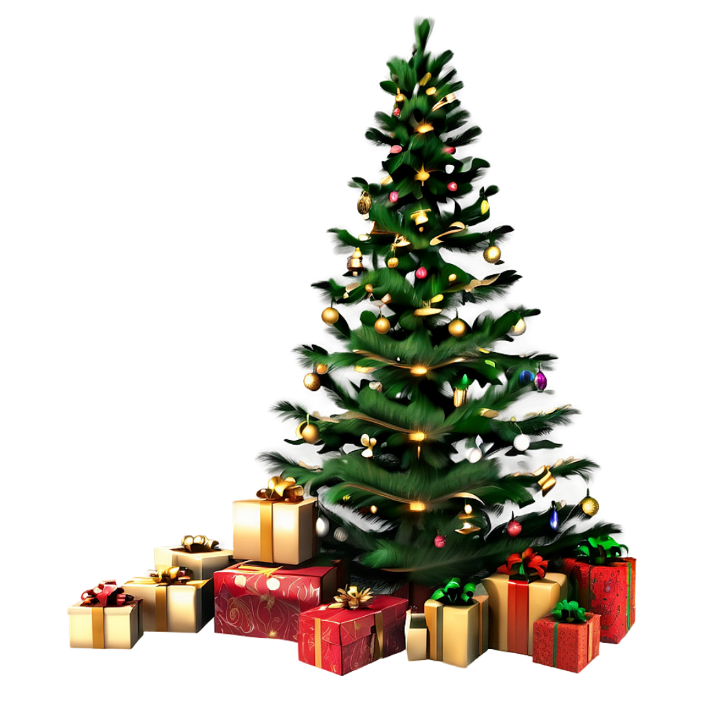 Festive Christmas Tree Wallpaper with Lights & Colorful Ornaments
