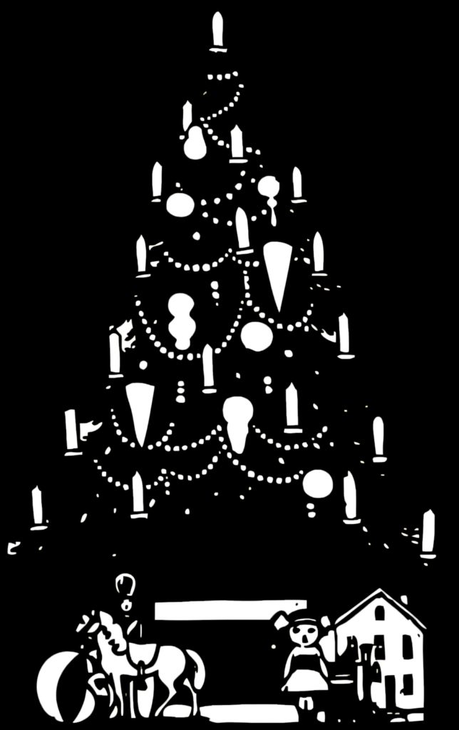 Festive Christmas Tree Wallpaper with Toys and Ornaments Background