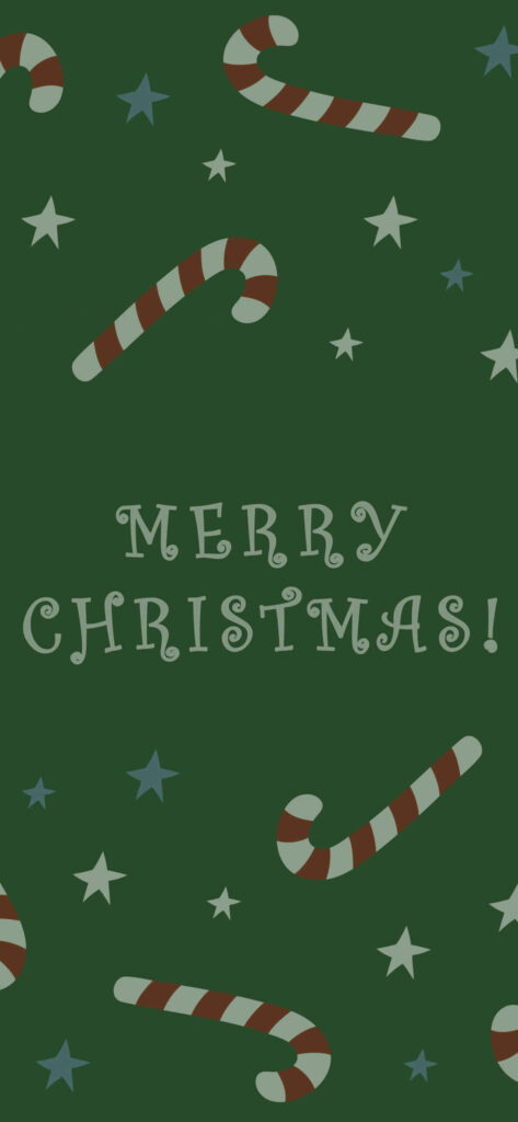 Festive Candy Cane and Stars Wallpaper - MERRY CHRISTMAS!