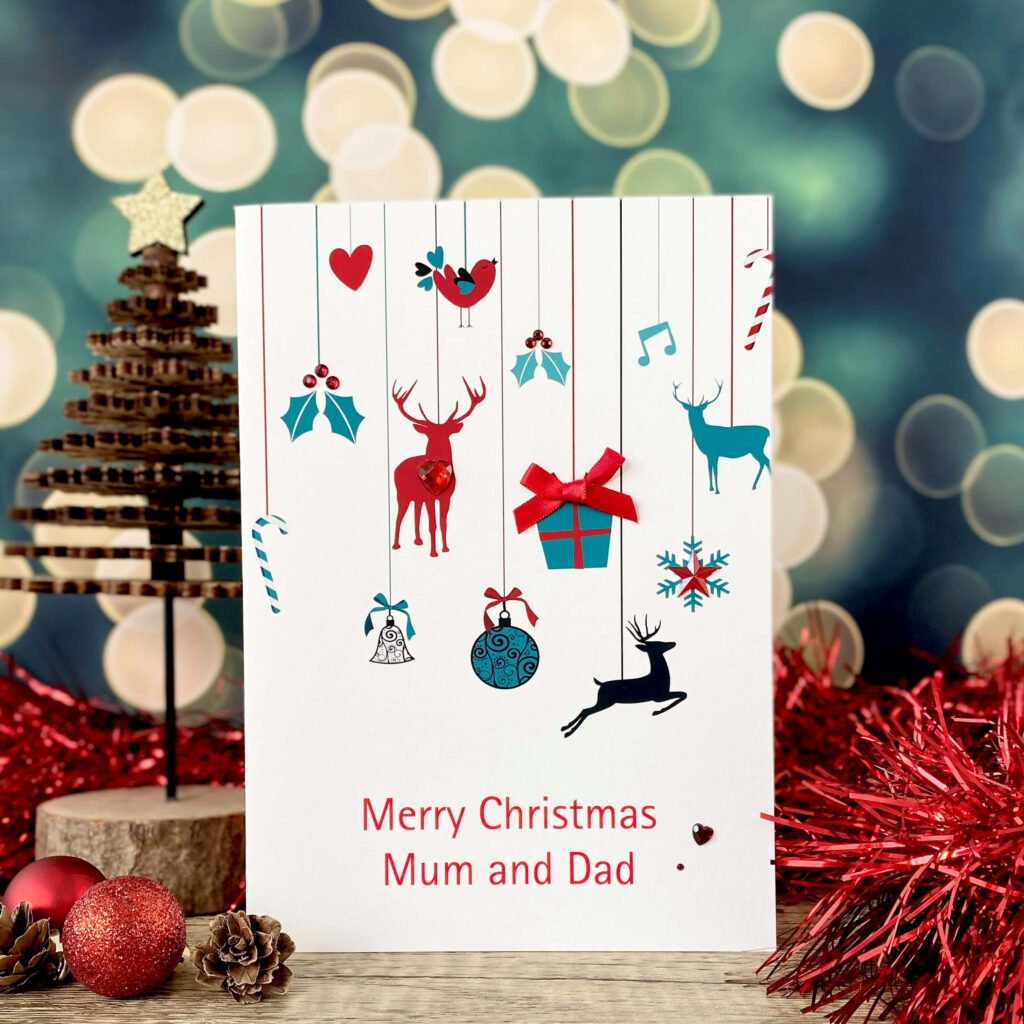 Festive Christmas Wallpaper: Colorful Holiday Card Design for Parents