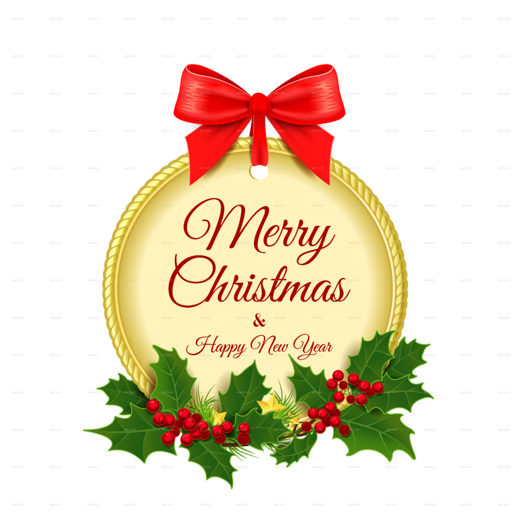 Festive Christmas Wallpaper: Circular Ornament with Holly & Bows