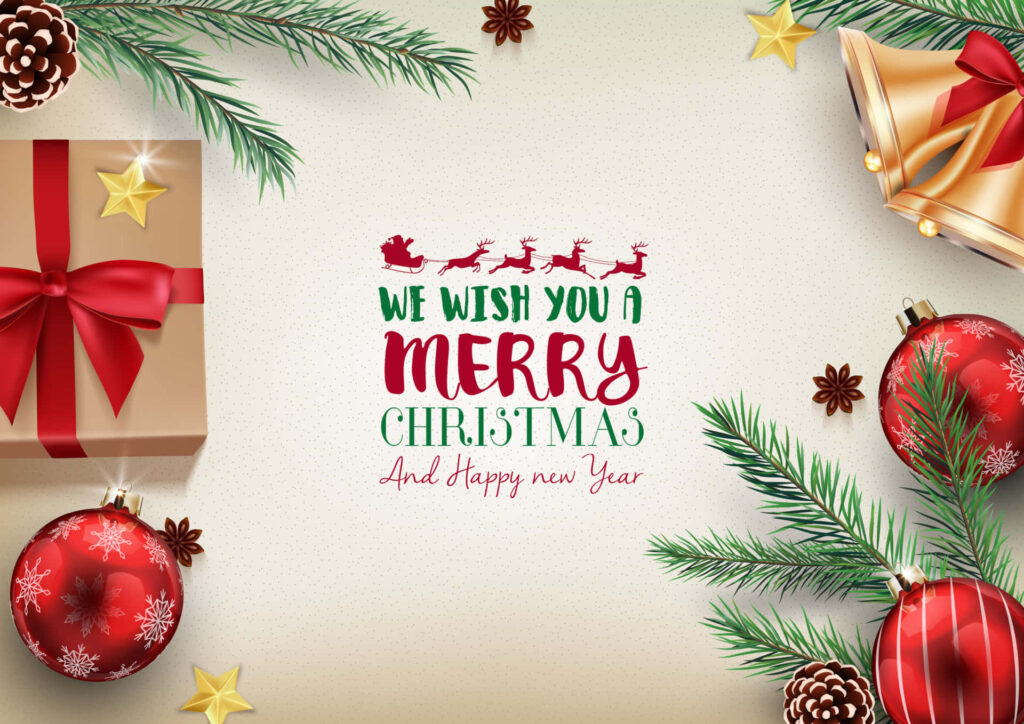 Joyful Christmas Wallpaper: Merry Christmas & Happy New Year Decor