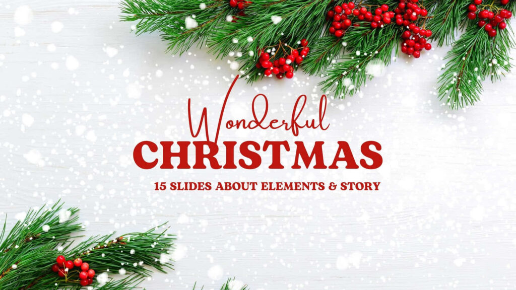 Festive Wallpaper: Green Pine & Red Berries for Christmas Background