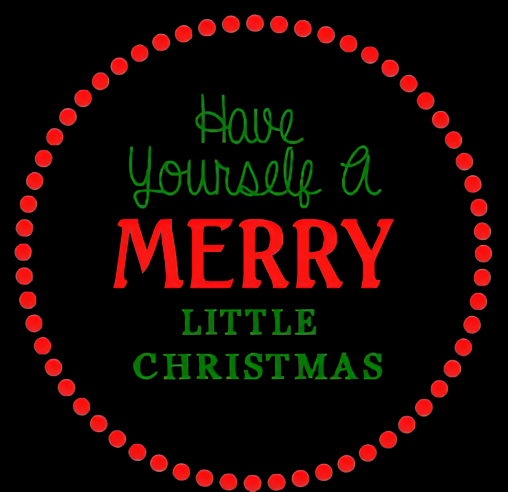Festive Red Dotted Christmas Wallpaper on Black Background
