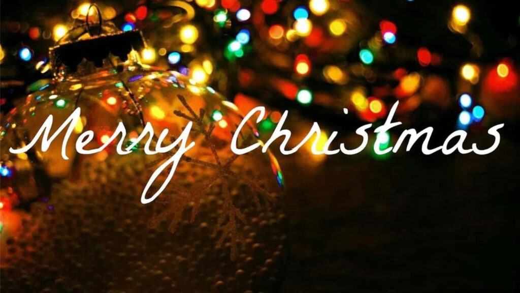 Festive Christmas Wallpaper: Colorful Lights & Elegant Merry Christmas