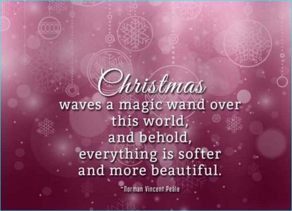 Festive Christmas Quote Wallpaper with Violet Background & Snowflakes
