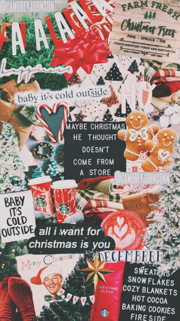 Festive Christmas iPhone Wallpaper with Cozy Winter Aesthetic