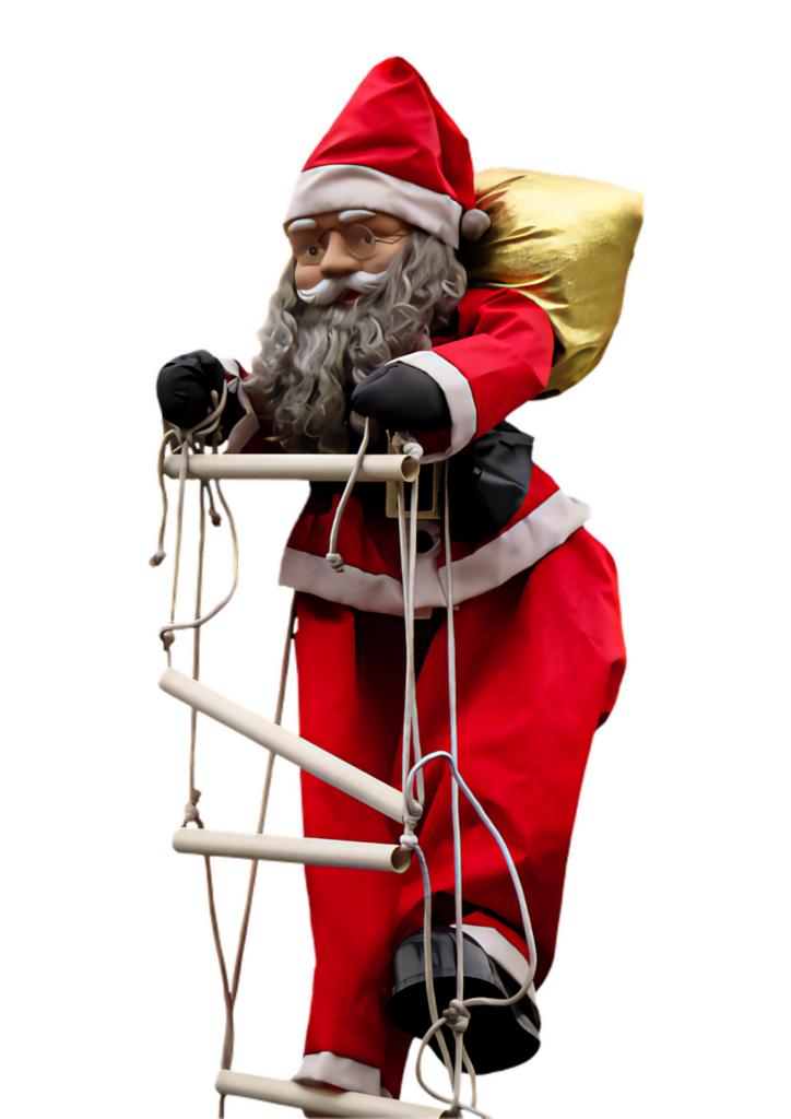 Festive Climbing Santa Wallpaper - Perfect for Holiday Designs