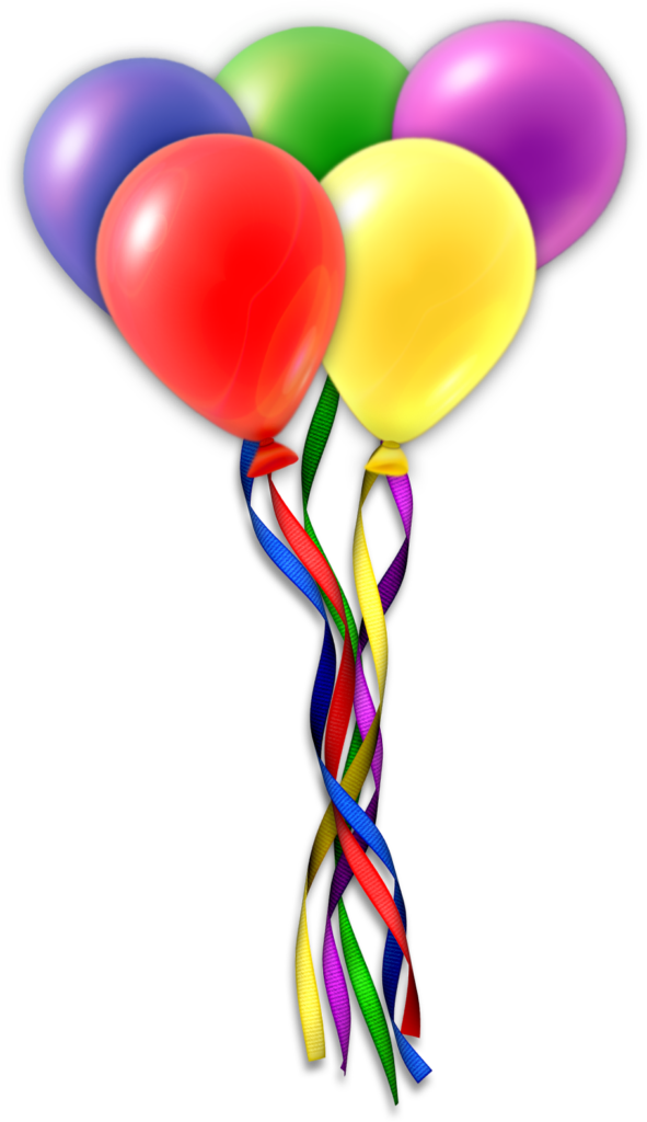 Vibrant Balloons with Ribbons for Festive Occasions - Transparent Wallpaper