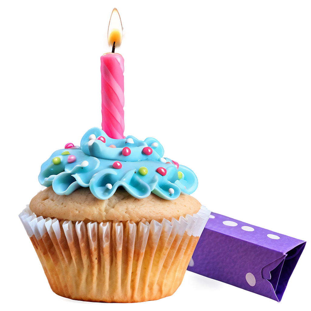 Vibrant Cupcake with Blue Icing & Colorful Sprinkles - Festive Wallpaper