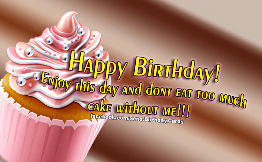 Cheerful Birthday Cupcake Wallpaper with Pink Frosting & Sprinkles