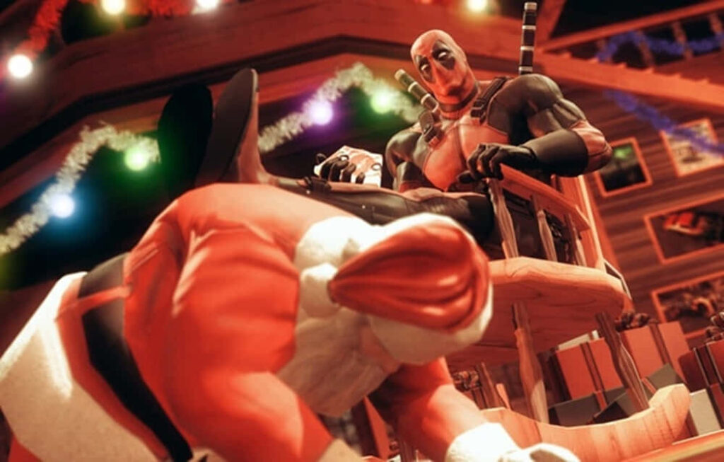 Celebrate with Deadpool: Festive Marvel Wallpaper for Holiday Cheer!