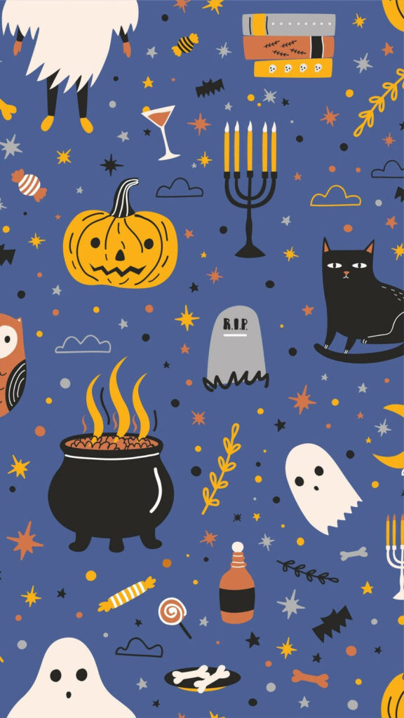 Festive Pumpkin Delights: Adorably Spooky Halloween Wallpaper for Your Phone