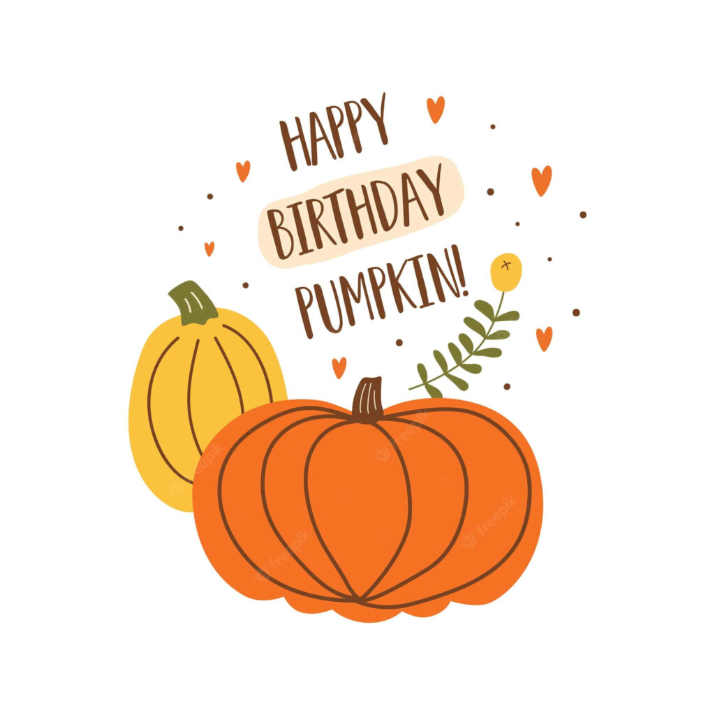 Festive Fall Birthday Wallpaper with Pumpkins & Cheer - Happy Birthday!