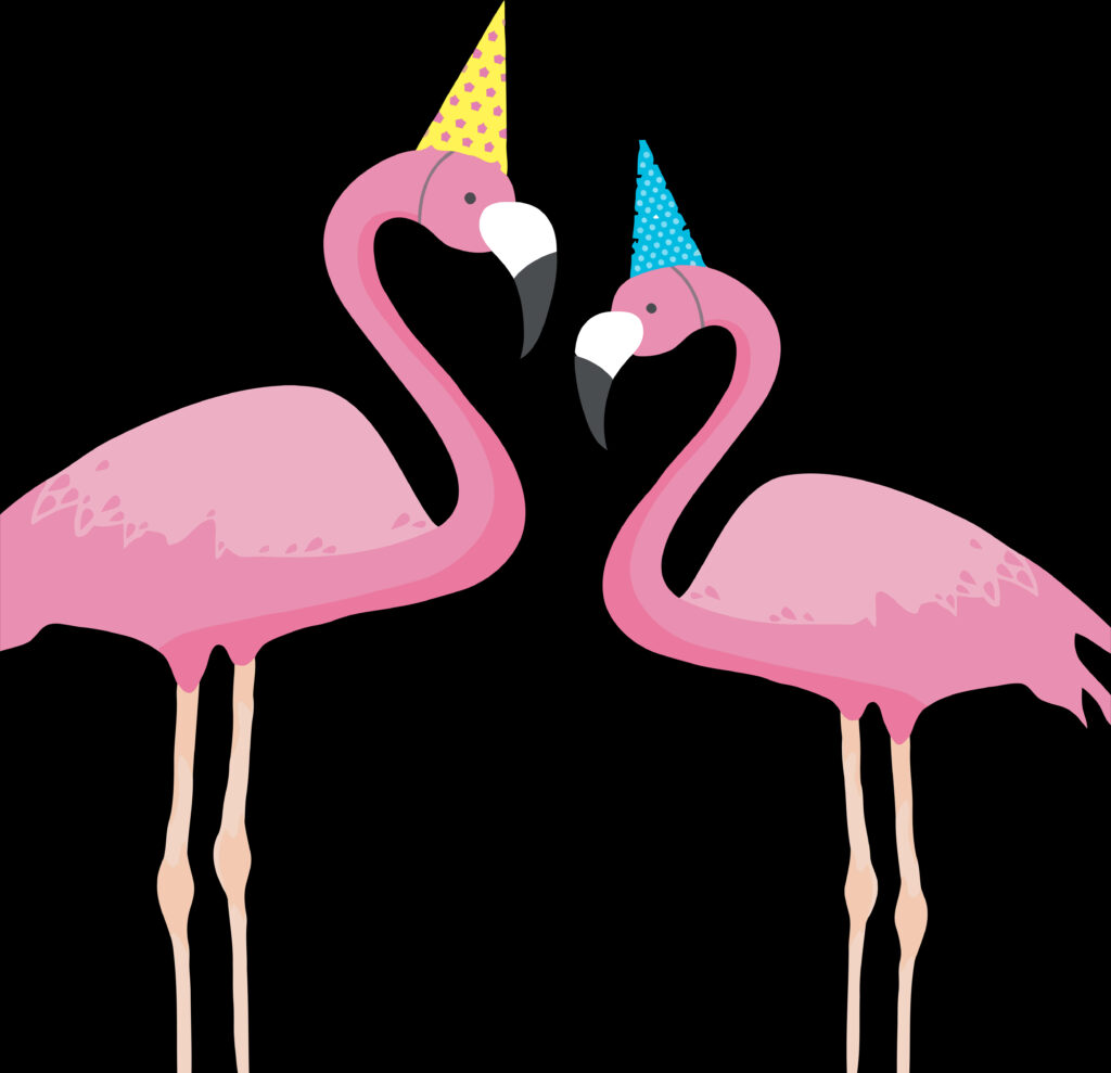 Festive Flamingo Wallpaper: Colorful Party Theme for Vibrant Spaces
