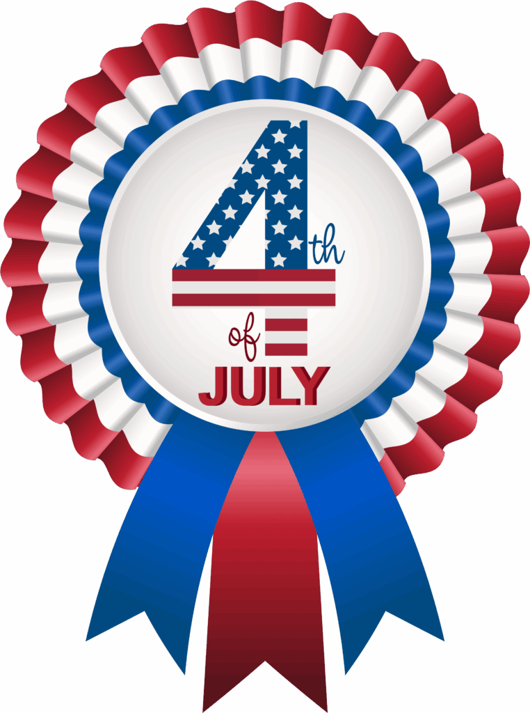 Festive 4th of July ribbon badge with red white blue stars and stripes Independence Day wallpaper