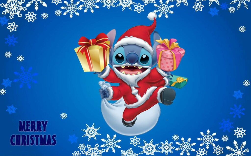 Festive Stitch Delight: Lilo And Stitch Christmas Wonderland HD Wallpaper