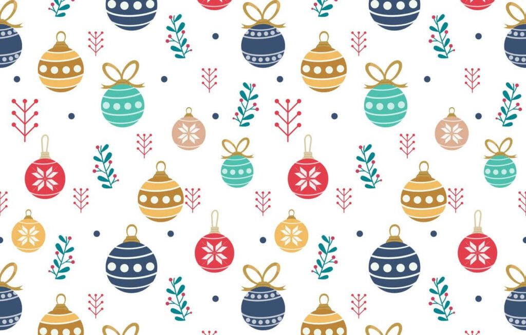 Vibrant and Festive: A Captivating Christmas Pattern Displayed on a Crisp White Background Wallpaper