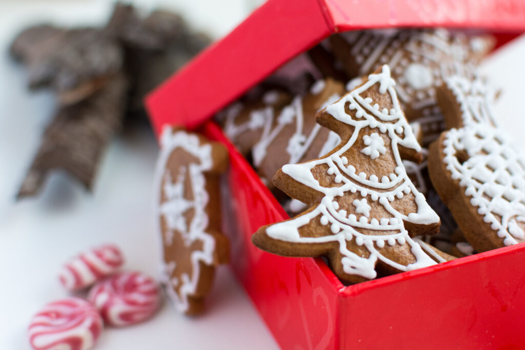Festive Gingerbread Cookies Wallpaper: Holiday Baking Delight