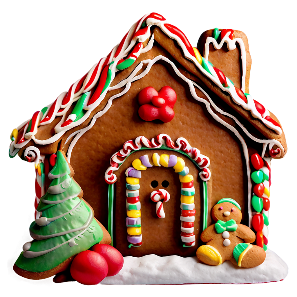 Cheerful Gingerbread House Wallpaper | Festive Holiday Spirit