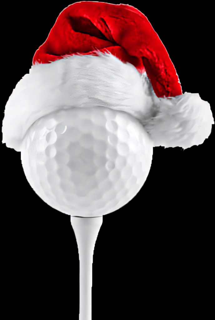 Golf Ball in Santa Hat: Festive Holiday Cheer for Sports Fans Wallpaper