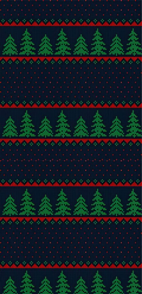 Festive Green Christmas Tree Wallpaper on Dark Background