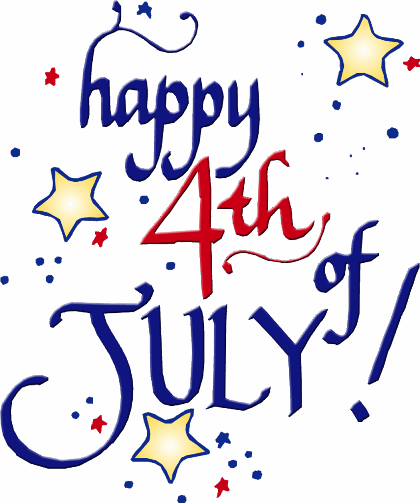 Festive Happy 4th of July design with colorful lettering and bright stars for Independence Day Wallpaper
