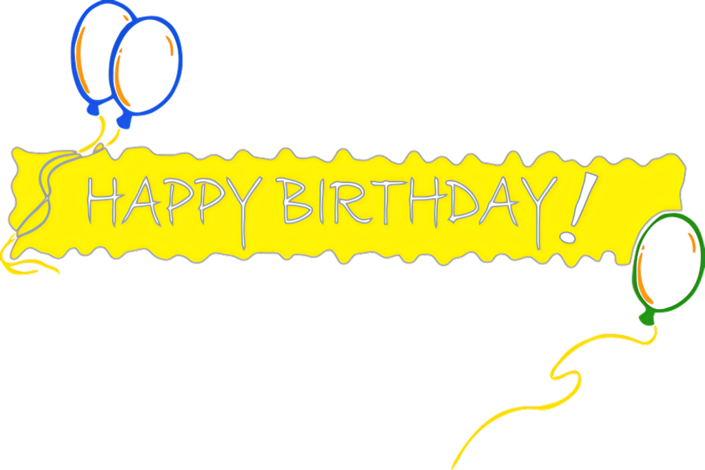 Bright Yellow Happy Birthday Wallpaper with Colorful Balloons
