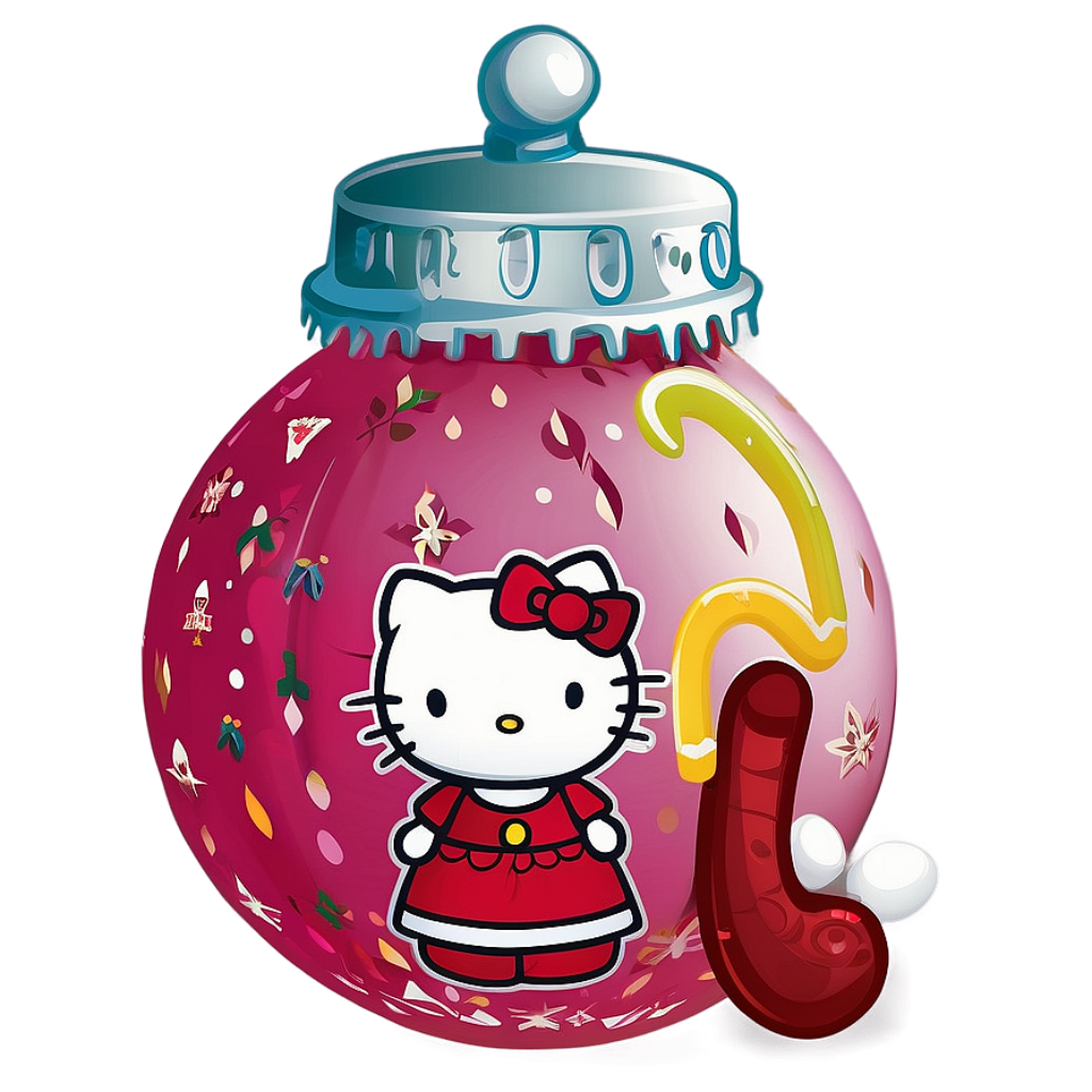 Festive Hello Kitty Christmas Wallpaper in Pink Ornament Design