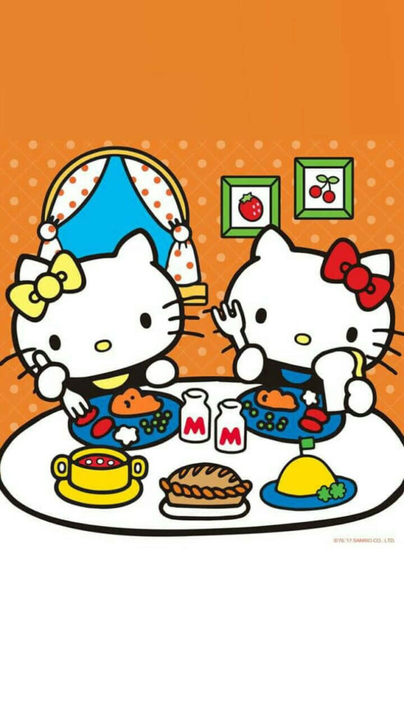 Festive Thanksgiving Hello Kitty Wallpaper in Cozy Autumn Colors