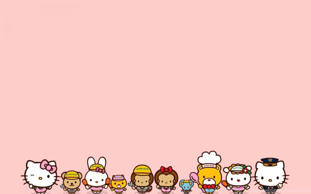 Festive Hello Kitty Wallpaper: Cute Costumes on Pink Background