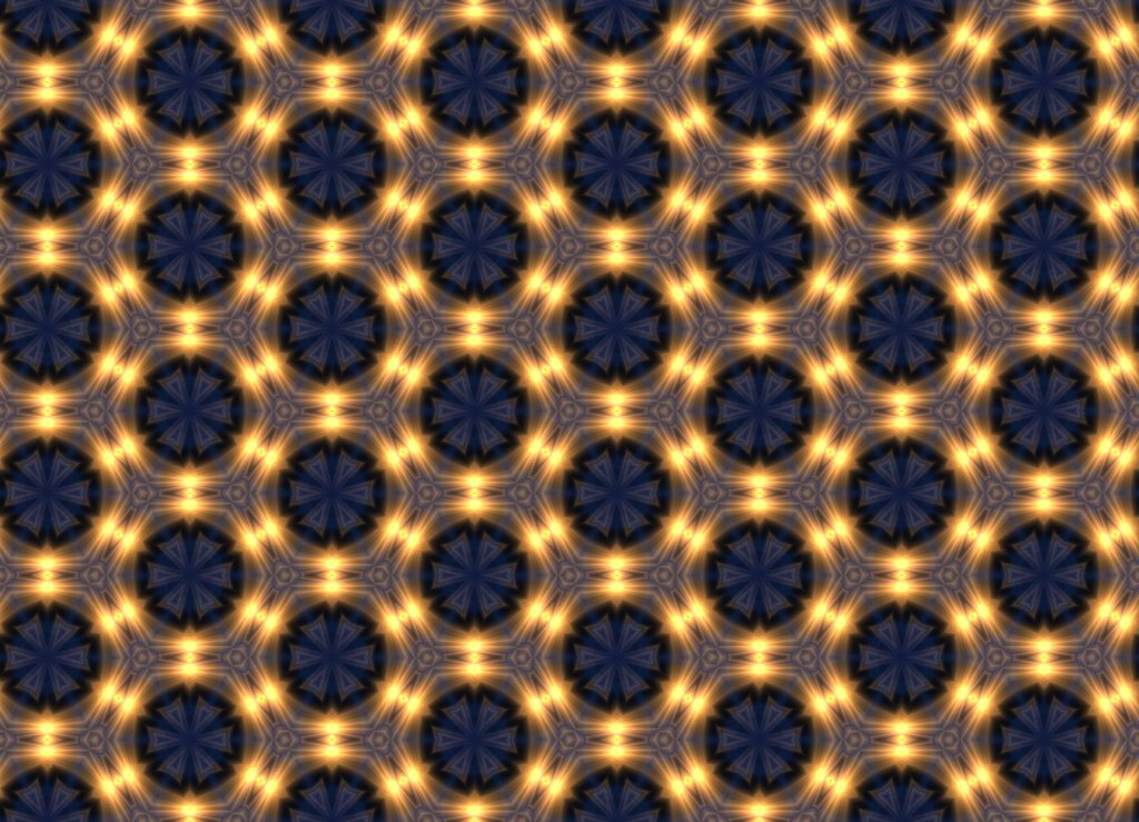 Vibrant festive hexagon lights wallpaper glowing golden beams on deep navy geometric pattern background