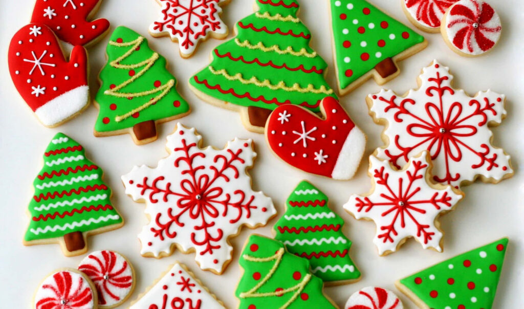 Festive Holiday Cookie Wallpaper: Christmas Cheer & Colorful Designs