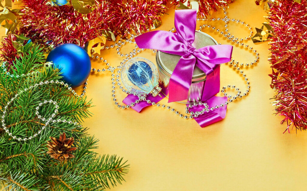 Vibrant Holiday Wallpaper: Festive Decorations & Cheerful Atmosphere