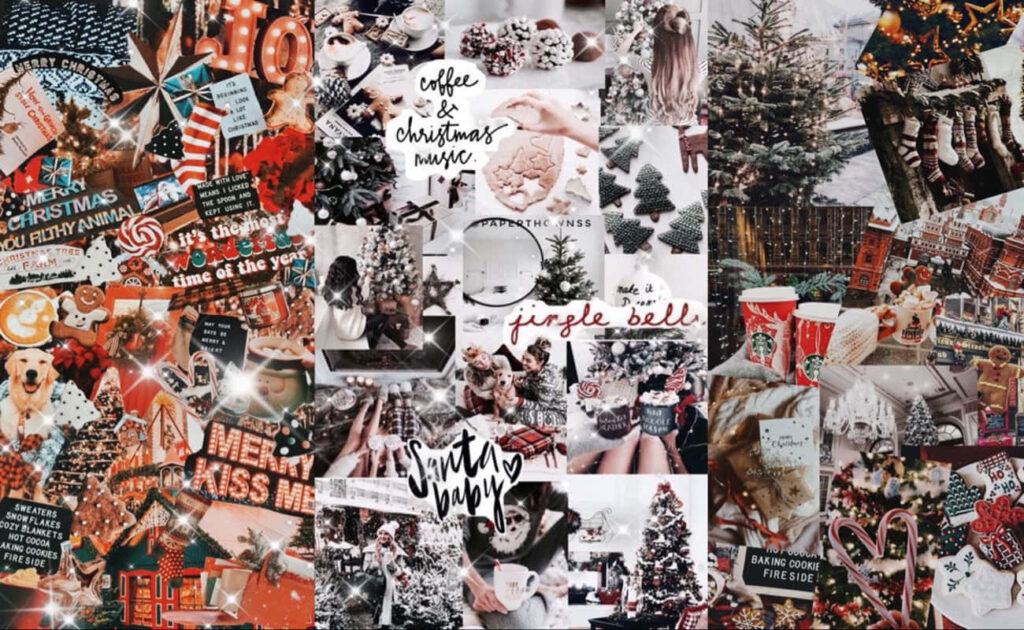 Festive Holiday Wallpaper Collage: Christmas Cheer & Cozy Vibes