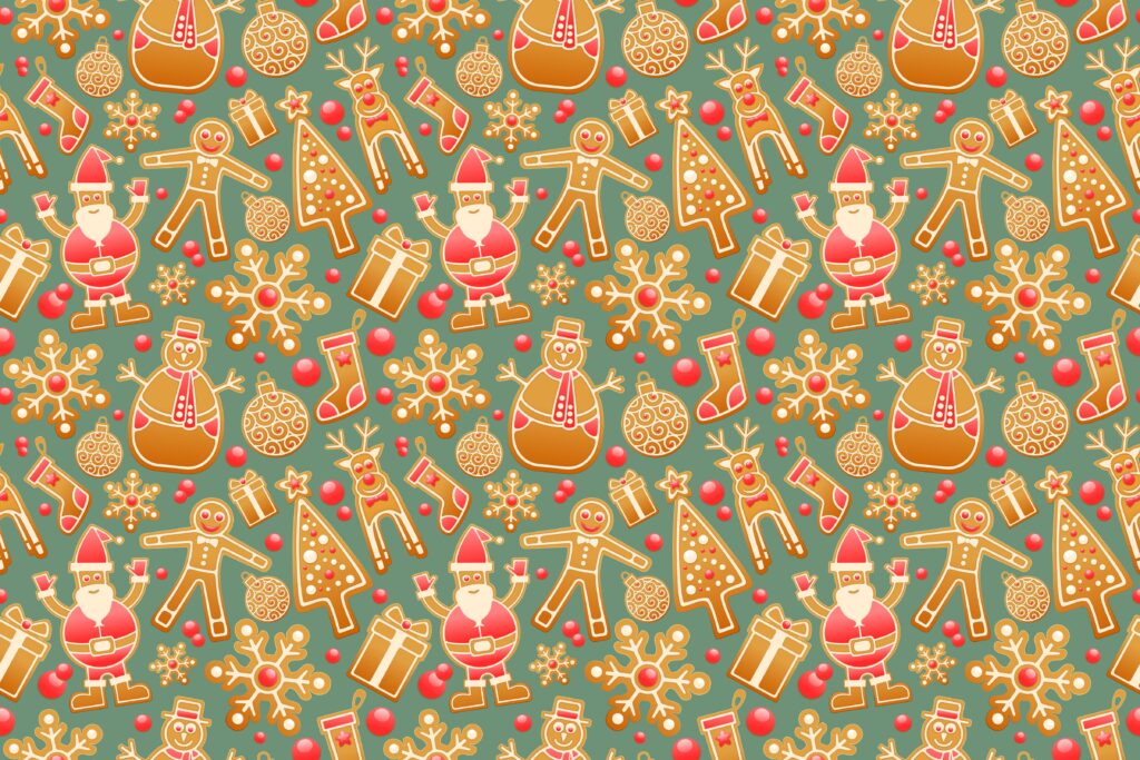 Festive Gingerbread & Snowmen Wallpaper for Holiday Cheer