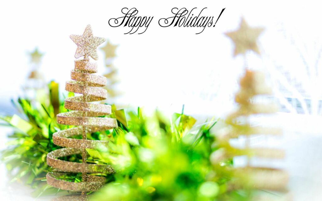 Festive Christmas Wallpaper: Glittering Tree & Happy Holidays!