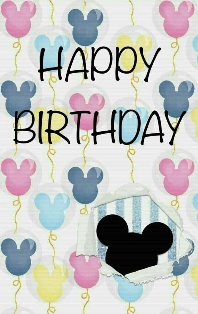 Colorful Mickey Mouse Balloon Wallpaper for Festive Birthdays